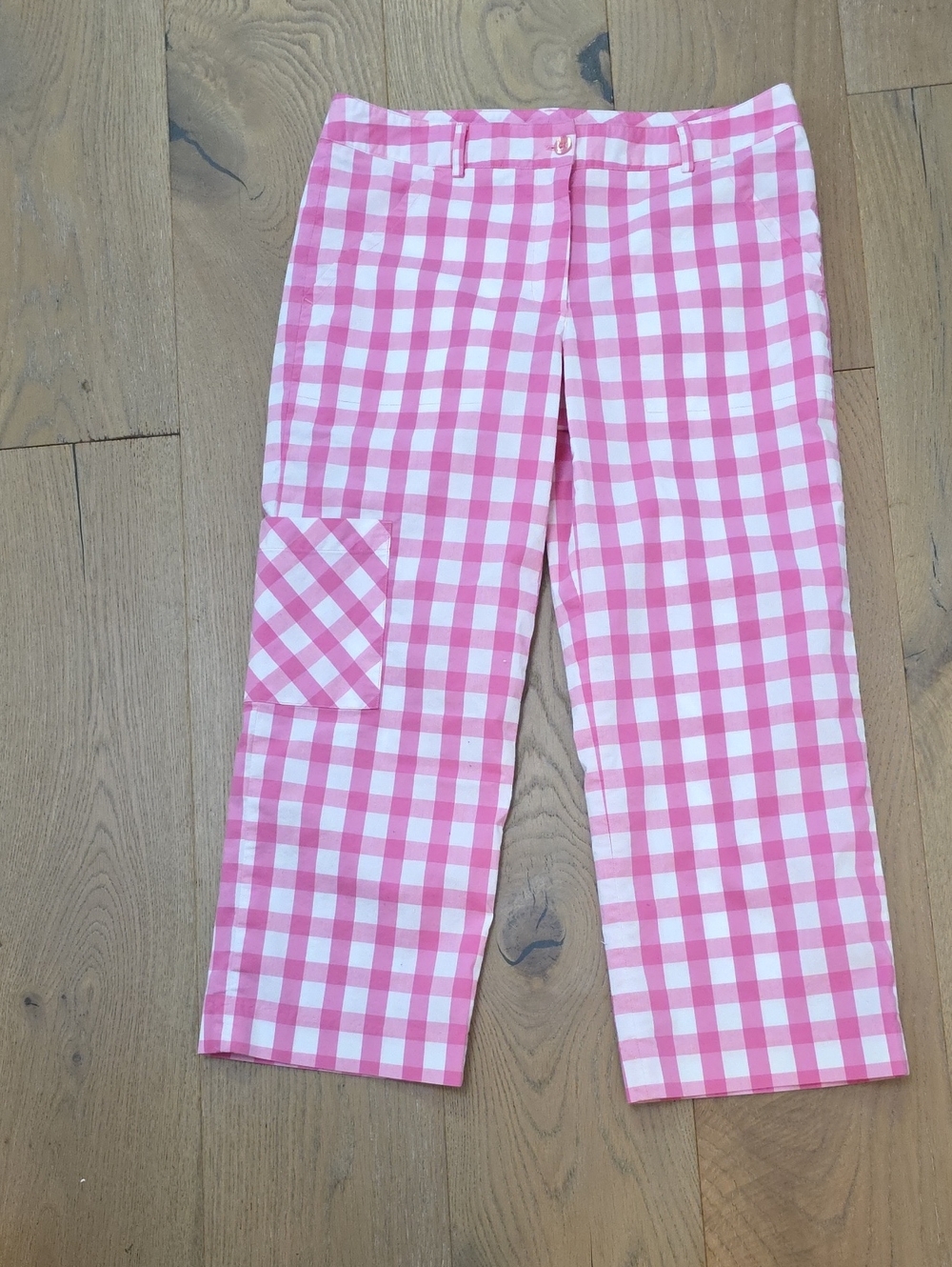 Lilly Pulitzer Pink and White Gingham Capris